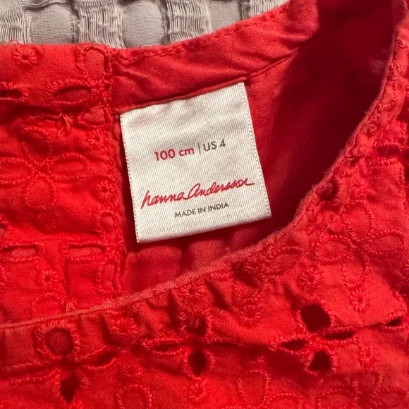 Hanna Andersson Red Eyelet Kids Dress - Picture 2 of 6